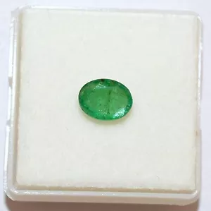 8x6 mm Natürlicher Smaragd Ovalschliff 1,85 kt Unbehandelt Grünton Lose Edelstein - Bild 1 von 1