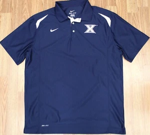 XAVIER MUSKETEERS NIKE DRI-FIT GOLF SHIRT POLYESTER NAVY Sz X-LARGE, XL - Picture 1 of 6