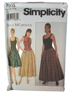 Uncut Simplicity 7935 S: 6-10 Top Skirt Pattern Jessica McClintock Holidays 1997 - Picture 1 of 4