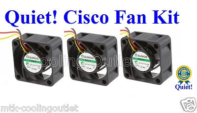 Super Quiet Cisco SG500X-24P FAN KIT, 3x new Sunon MagLev fans 12~18dBA Noise - Image 1 of 4