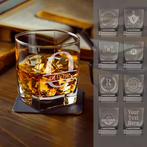 Bicchiere whisky personalizzate incise quadrate idea regalo per lui Natale - Foto 1 di 10