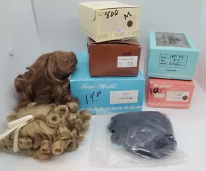 Puppenperücken 6 Stück Lot 7-8, 8-9, 12-13", 10-11" sofort einsatzbereit/Vintage gemischtes Lot - Bild 1 von 5
