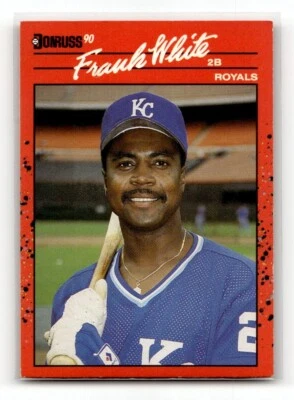 1990 Donruss Baseball Card Frank White Kansas City Royals #262 - Image 1 of 2