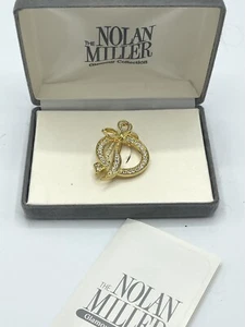 Precioso broche vintage de corona con lazo de Nolan Miller tono dorado - Imagen 1 de 9