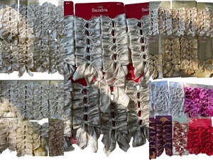 Lot 331 Pc Christmas Tree Ribbons Wired Gold Silver Purple Red Plaid. - Picture 1 of 6
