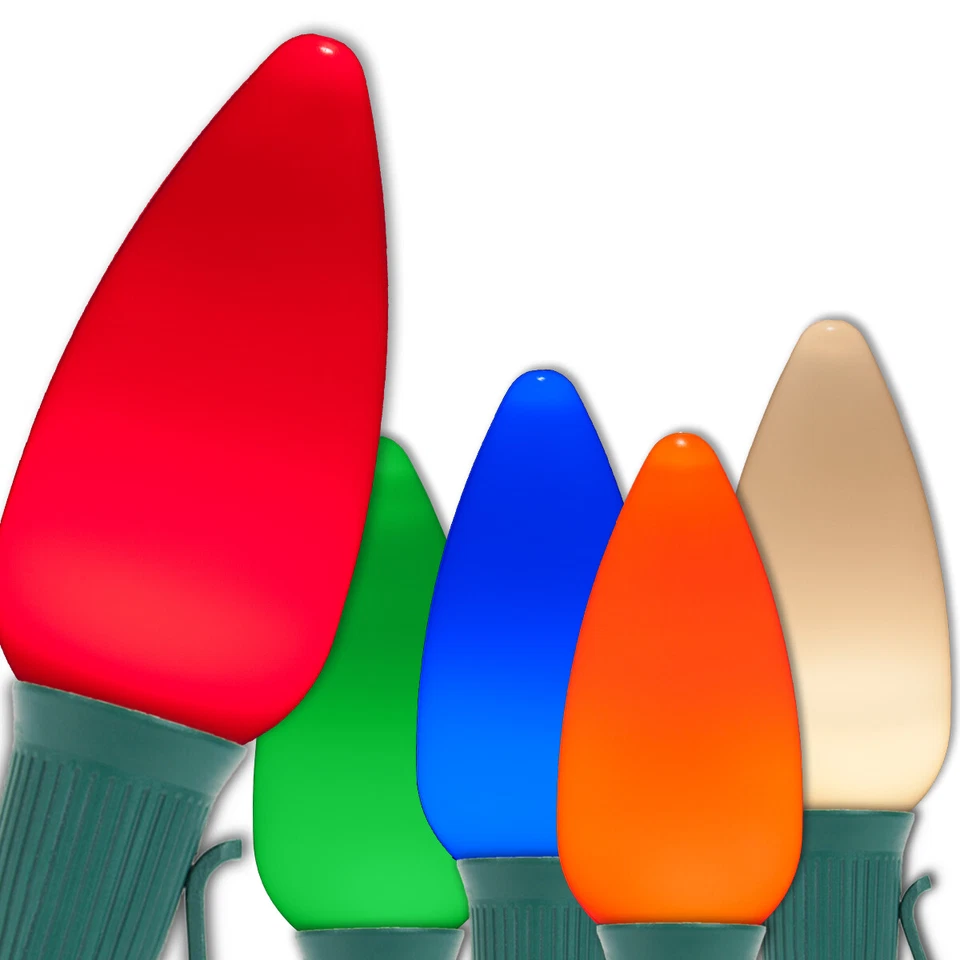 C9 OptiCore LED Christmas Lights Outdoor Shatterproof Bulbs, Green Wire, 25ft - Image 1 of 4