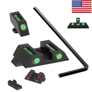New Fiber Optic Sight Front & Rear Sights For GLOCK 17,19,22,23,26,27,33,38,39 - Picture 1 of 13