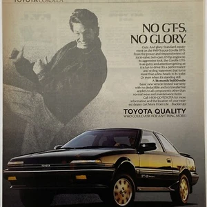 1989 Toyota Corolla Print Ad GT-S Black Coupe Original Color Photo Poster Large - Picture 1 of 5