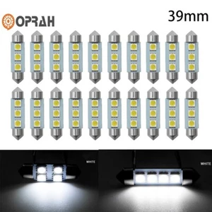20X Car Festoon Dome Light License Plate Bulb 39MM 5050 C5W COB LED 12V White - Imagen 1 de 6