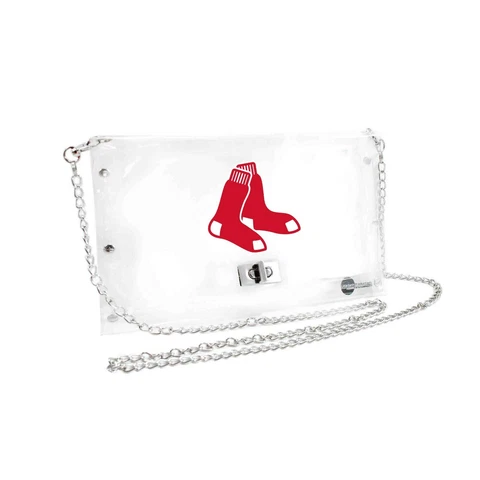 Boston Red Sox Clear Envelope Purse, MLB Crossbody Stadium Approved Cover