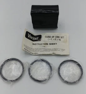 Vivitar Coated 52 mm Close Up Lens Set (+1,+2,+4) w Case Made in Japan NICE! - Picture 1 of 4