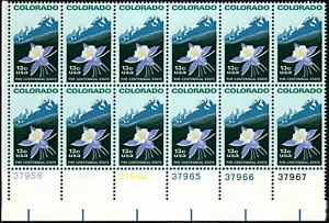 US - 1977 - 13 Cents Colorado Statehood Issue # 1711c Plate Block of 12 Mint NH - Picture 1 of 1