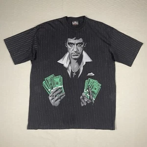 Camisa De Colección Scarface Para Hombres 2XL Tony Montana Sosteniendo Dinero Película Promo Años 90 Y2K EE. UU. - Imagen 1 de 9