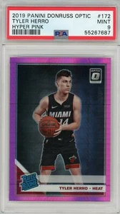 2019 Donruss Optic Hyper Pink Tyler Herro #172 Rookie RC Card - PSA 9 Mint - Picture 1 of 2