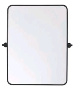 Elegant Decor Everly 32x24" Soft Corner Rectangle Aluminum Mirror in Black - Picture 1 of 9