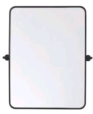 Elegant Decor Everly 32x24" Soft Corner Rectangle Aluminum Mirror in Black - Image 1 of 4