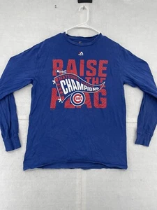 Chicago Cubs Shirt Erwachsene Medium Blau Langarm MLB Baseball Majestic Herren - Bild 1 von 7