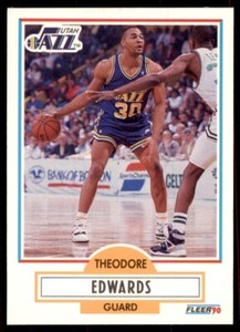1990-91 Fleer. Theodore Edwards Basketball Cards #185