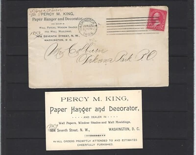 USA-COVER-1895-WASHINGTON DC STRIKE-2 CENT -FINE-CONTENTS INTACT-BAR CANCEL - Image 1 of 3