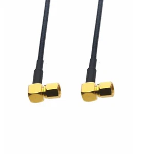 RF Cable Double SMC female jack elbow to RA RG316 6"~10FT Radio antenna sensor - Picture 1 of 4