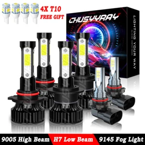 FOR Toyota MR2 Spyder 2003 2004 2005 LED Headlight Hi Lo + Fog Light Bulbs White - Picture 1 of 22