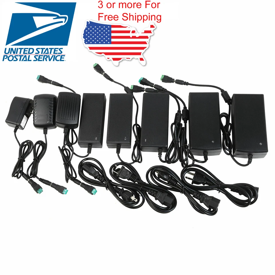 12V 1A 2A 3A 5A 6A 8A 10A Power Supply AC to DC Adapter for 5050 LED Strip Light - Image 1 of 1