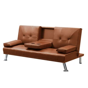 Levede Sofa Bed Adjustable Recliner Lounge Couch Leather 3 Seater Cup Holder - Picture 1 of 12