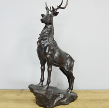 Stag on Plinth Deer Ornament Figure Sculpture, Vintage Style