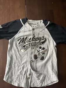 Youth Disney Vintage Mickey’s Steamboats Stitched #28 Baseball Jersey Size L - Picture 1 of 6