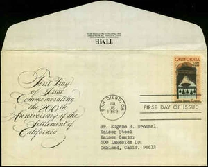 US FDC #1373 Unlisted Time Magazine Cachet San Diego, CA California Settlement - Picture 1 of 1