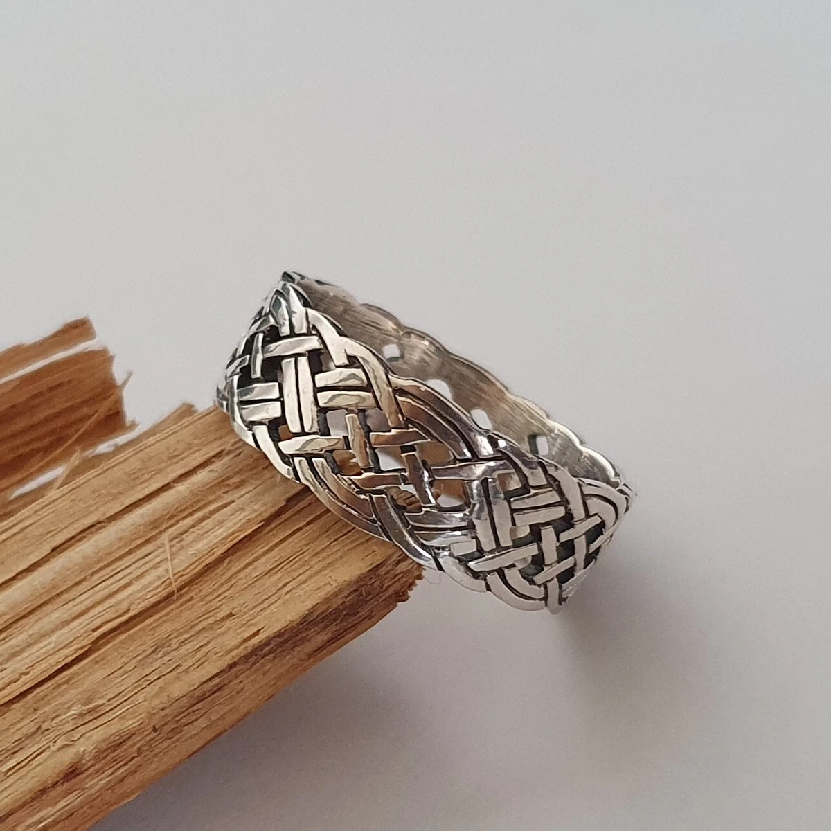 Keltischer Ring Aus 925er Sterlingsilber – Bandring 5 Mm, Handarbeit, Als Partnerring Oder Freundschaftsring