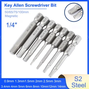 Hex Key Allen Bit Set Quick Change Connect Impact Driver Power Drill 50/65/100mm - Picture 1 of 34