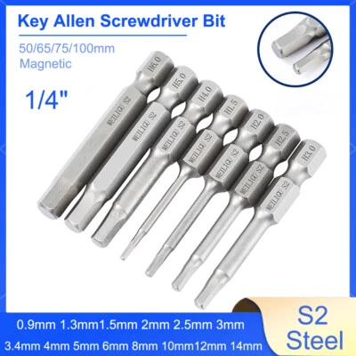 Hex Key Allen Bit Set Quick Change Connect Impact Driver Power Drill 50/65/100mm - Image 1 of 4