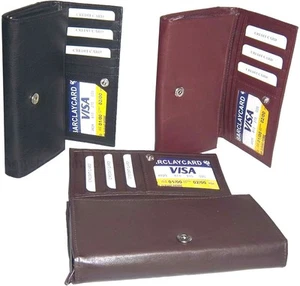 Cartera de cuero chequera cartera compacta cremallera cartera cambio monedero nueva cartera BN - Imagen 1 de 48