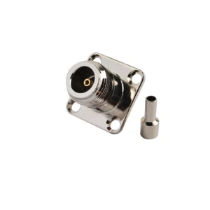 N Jack Femelle 4 Trous Support Panneau Sertissage pour RG316 RG174 LMR100 Câble RF Connecteur - Photo 1/3