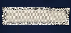 Ivory Gingham Lace 14.5" x 54" Table Runner or 17' x 17" Napkins Cotton Blend - Picture 1 of 10