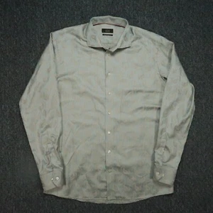 Eton Shirt Men Extra Large Gold Blue Paisley Stripe Contemporary Fit Long Sleeve - Picture 1 of 8