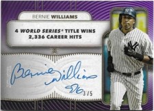 2021 Topps Definitive BERNIE WILLIAMS Legendary Auto Purple /5