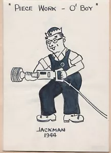 RARE Orig Art Shop Scenes Illustrator Jackman 1944 Industrial Labor WWII Workers - Picture 1 of 12