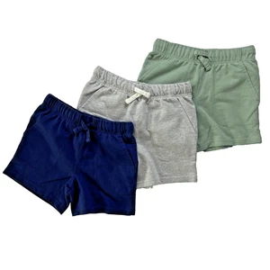Carters Pull On French Terry Shorts Navy Gray Green Boys Size 6 - Lot Of 3 - Picture 1 of 19