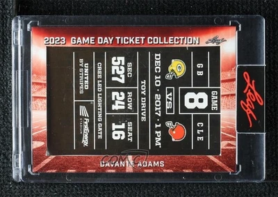 2023 Leaf Game Day Ticket Collection Davante Adams #TC-56 - Image 1 of 2