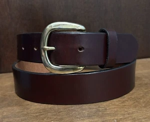 Leegin Cordovan dicker Ledergürtel Größe 32 1-1/4" breit goldfarben BKL USA EUC - Bild 1 von 7