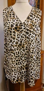 Leopard Print Sleeveless Top by George, Size 16 - Picture 1 of 8