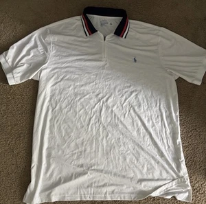 Polo Ralph Lauren Performance Gr. 2LT Quarter Zip Shirt weiß fleckig - Bild 1 von 4