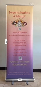 Retractable Roll Up Banner Stand Business & Store Sign Holder Display With Bag - Picture 1 of 6