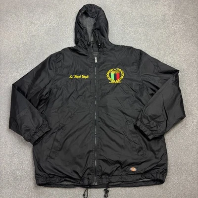 Dickies Jacket Adult Medium Black Chore Work Wear Fleece Lined Hood Coat Men - Image 1 of 4