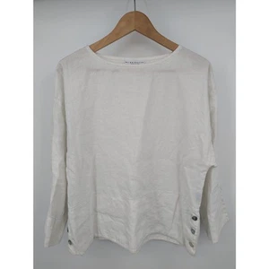 EUC 100% Linen Bryn Walker White Blouse Size Small S - Picture 1 of 6