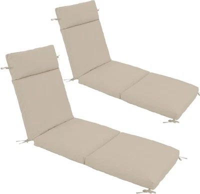 Chaise Lounge Cushion 72x21x3 Inch - Set of 2 Outdoor Lounge Chair Cushions, Lou - Image 1 of 4