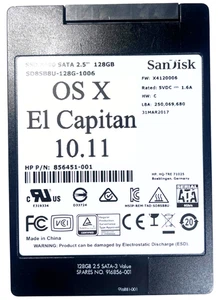 2.5" 128GB SSD - For MacBook Pro A1278 2011 2012 MacOS 10.11 El Capitan - Picture 1 of 2