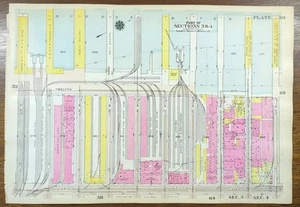 1916 CHELSEA PIERS MANHATTAN Map NEW YORK CITY NY ~ Old Antique Original WHARVES - Picture 1 of 6